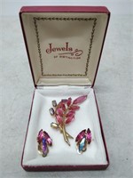 jewels of distinction - pink brooch & earring set