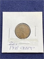 1918 coin Lincoln wheat cent penny
