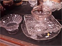 Four pieces of crystal serving dishes: 14 1/2"