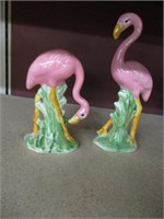 Vintage Ceramic Flamingo 1 pair of statutes