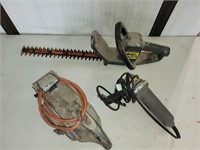 Belt sander, angle grinder and trimmer