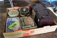 Vintage Radio & Tin Containers Lot