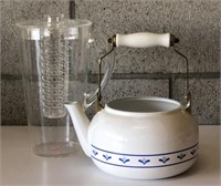 Enamel Teapot No Lid, Infuser Pitcher