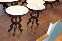 Pair of Oval Marble Top Tables