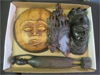 5PC SELECTION OF CARVED ITEMS 9.5"T