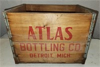 Atlas Bottling Vintage Wooden Bottle Crate