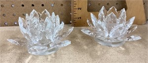 Shannon crystal lotus candle holders
