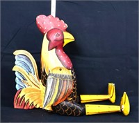 Wood jointed rooster figure