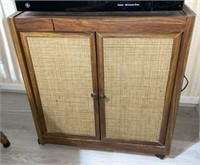 Vintage Cane Door Portable Kitchen Cabinet/Cart