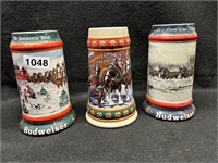 (3) COLLECTOR BUDWEISER BEER MUGS