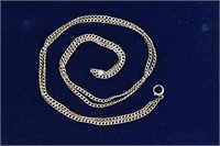 19" double watch chain: clasp marked 10K, hexagona