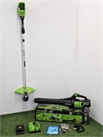 GREENWORKS PRO TRIMMER & BLOWER - WORKING