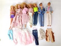 Collection Of Vintage Barbie And Ken Dolls