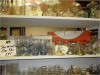 Contents of Shelf Mini Glass Oil Lamps & Glasses