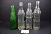 (4) Vintage Soda Botlles (3 From Peoria, IL)