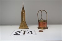 Brass Lot Empire State Building Thermometer & Well