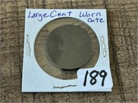 Large Cent--Worn Date