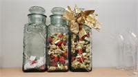 3 GLASS CANISTERS