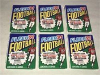 1991 Fleer Football Cards LOT of 6 Unopened Packs