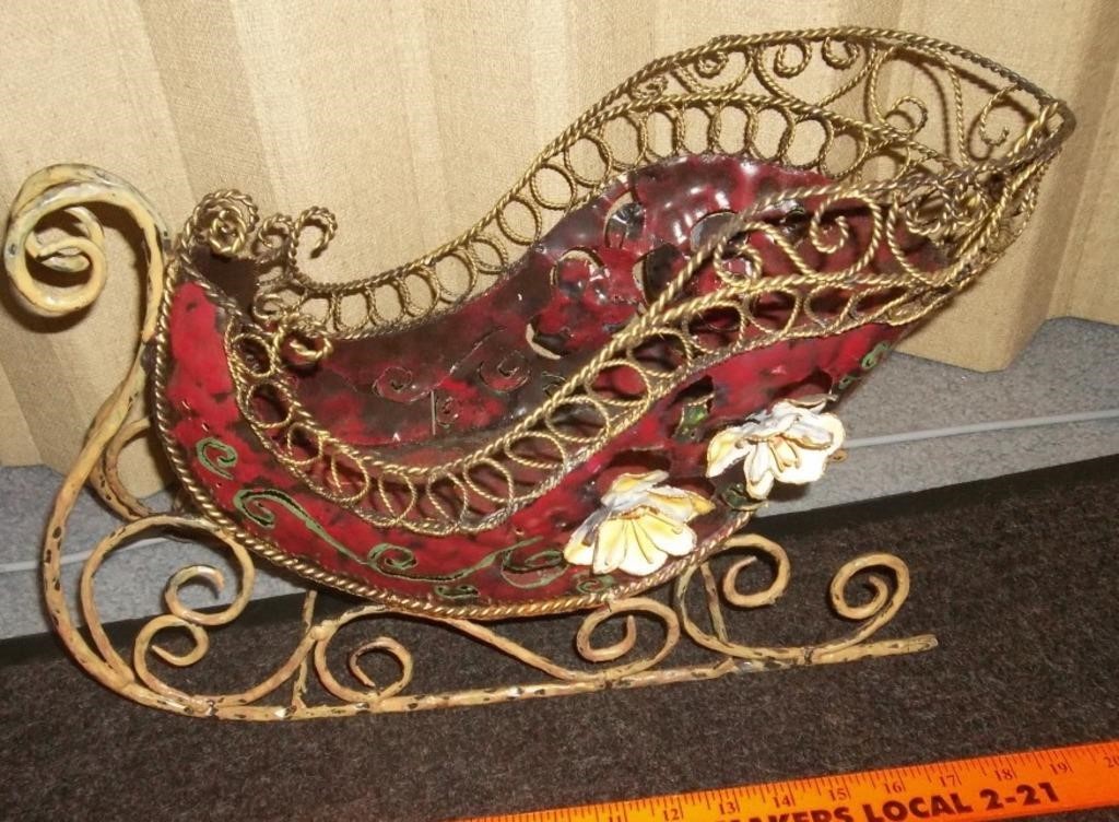 20" Metal Christmas Sleigh