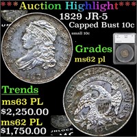 ***Auction Highlight*** 1829 Capped Bust Dime JR-5