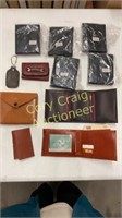 New leather wallets, key chains, card holder