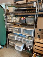 Metal Storage Shelf w/Casters - CONTENTS NOT INCLU