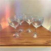 4 Wine Stem Glasses 6 1/2 inches tall