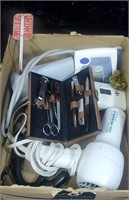 Meat thermometer, manicure set hair dryer and