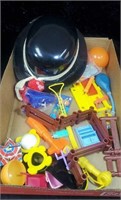 WATER gun, hat and various toys