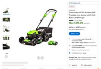 B3914  Greenworks 40V 21" Self-Propelled Mower