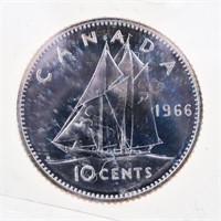 1966 Canada Silver Ten Cents PL64 ICCS Cameo