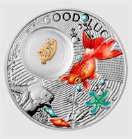 Fine Silver Coin Ð Symbols of Luck: Goldfish Ð Min