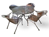 Vintage Wrought Iron Patio Table & Chair Set