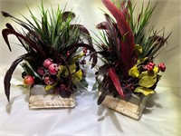 Set of Decorative Plants 7" wide x 15" tall