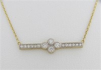 Jude Frances 18K YG Diamond Bar Necklace