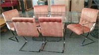 7 PC. Dining Set With Glass Table