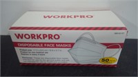 50 NEW DISPOSABLE FACE MASKS-3PLY-WORKPRO