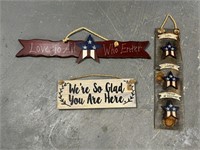 3 Wooden Wall Signs