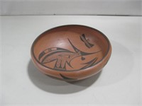 10.75"x 3.75" Marked Large Hopi Pottery Bowl