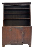 18THC. CANTED BACK OPEN TOP CUPBOARD IN ORIGINAL