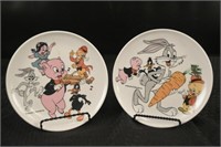 Vintage Bugs Bunny & Porky Pig Plates