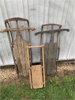 LOT OF 3 OLD SLEDS