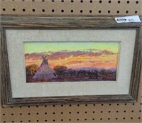 Framed original small native art piece by Gregory
