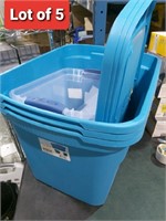 Lot of 5, Storage Bins, Various Sizes & Colors
