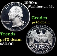 Proof 1990-s Washington Quarter 25c Grades GEM++ P