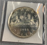 1966 Canada silver dollar en argent