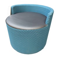 OFS BOOST ROUND OTTOMAN W/ TEAL BACK
