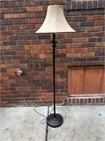 56" Metal Floor Lamp w/ Ivory Colored Shade