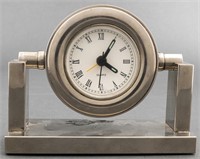 Evergreen Silver-Tone Metal Desk Clock